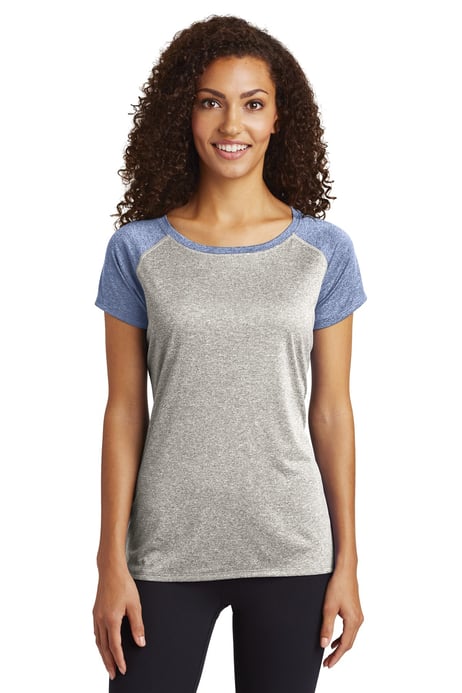 Front view of Women's Heather-On-Heather Contender Scoop Neck Tee
