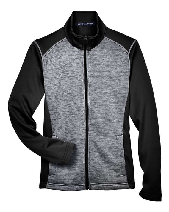 Front view of Women’s Newbury Colorblock Mélange Fleece Full-Zip Jacket