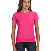 Front view of Ladies’ 1×1 Baby Rib Scoop T-Shirt