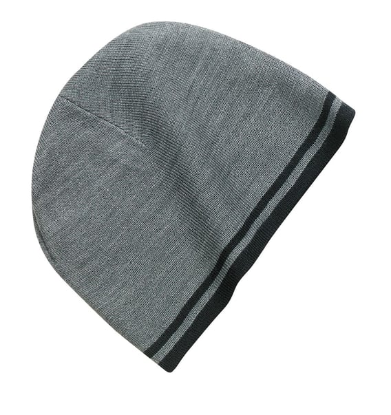 Front view of Fine Knit Skull Cap With Stripes