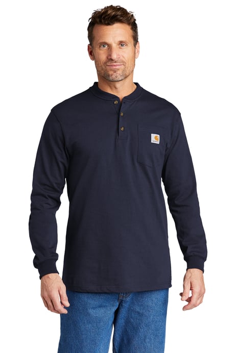 Frontview ofLong Sleeve Henley T-Shirt