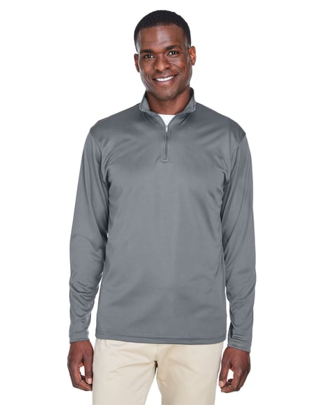 Front view of Men's Cool & Dry Sport Performance Interlock Quarter-Zip Pullover