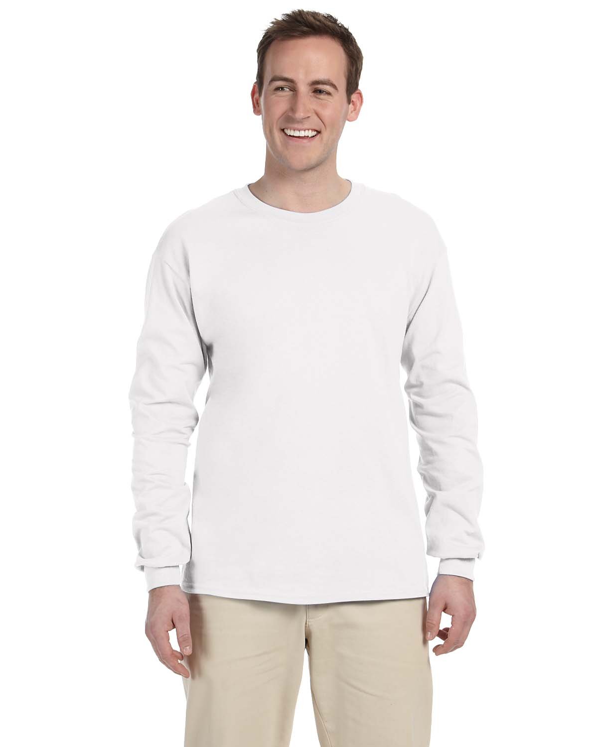 Front view of Adult Ultra Cotton® 6 Oz. Long-Sleeve T-Shirt