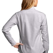 Back view of Ladies SuperPro Oxford Stripe Shirt