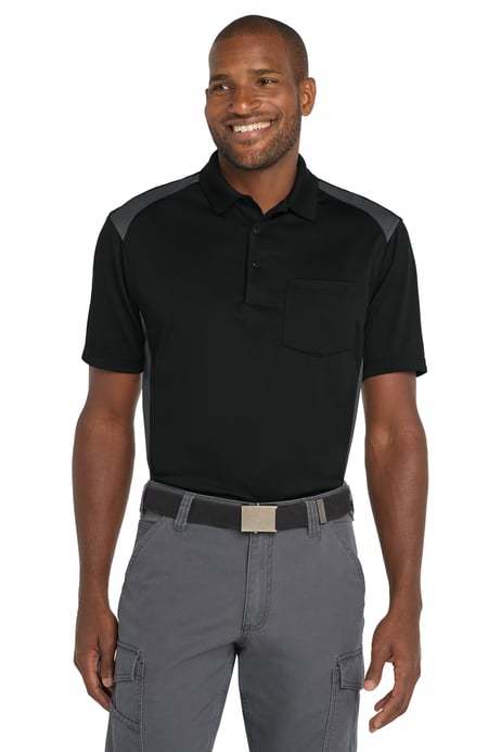 Frontview ofSelect Snag-Proof Two Way Colorblock Pocket Polo