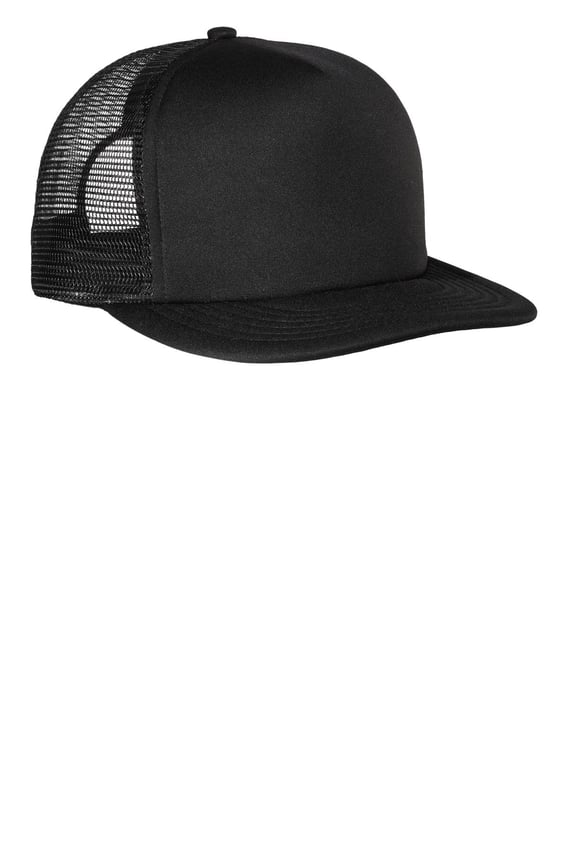 Front view of Flat Bill Snapback Trucker Cap