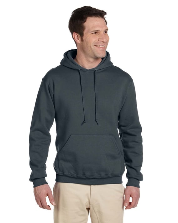 Front view of Adult Super Sweats® NuBlend® Fleece Pullover Hooded Sweatshirt