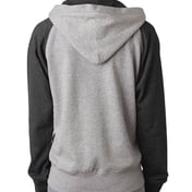 Back view of Ladies’ Glitter French Terry Contrast Full-Zip Hood