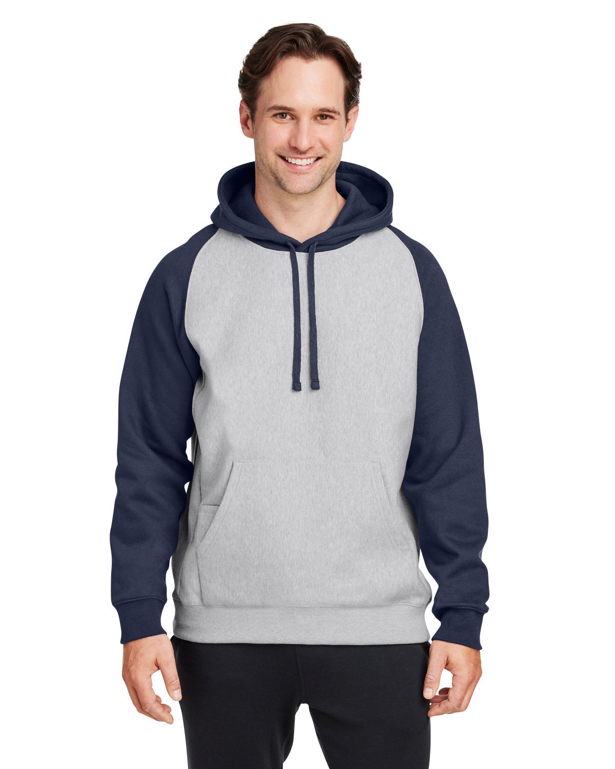 Front view of Unisex Zone HydroSport™ Heavyweight Colorblock Hooded Sweatshirt