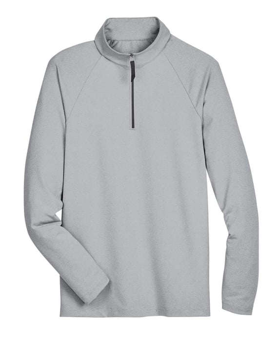 Front view of CrownLux Performance® Clubhouse Micro-Stripe Quarter-Zip Pullover