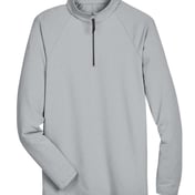 Front view of CrownLux Performance® Clubhouse Micro-Stripe Quarter-Zip Pullover