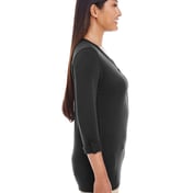 Side view of Women’s Perfect Fit™ Y-Placket Convertible Sleeve Knit Top