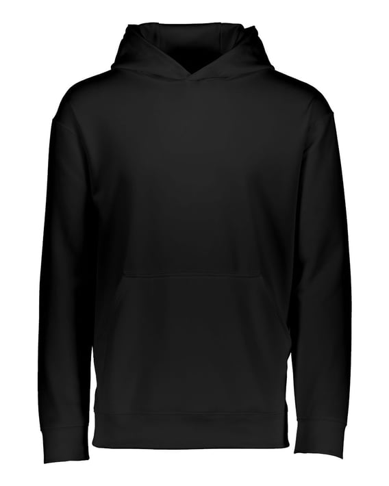Front view of Youth Wicking Fleece Hooded Sweatshirt