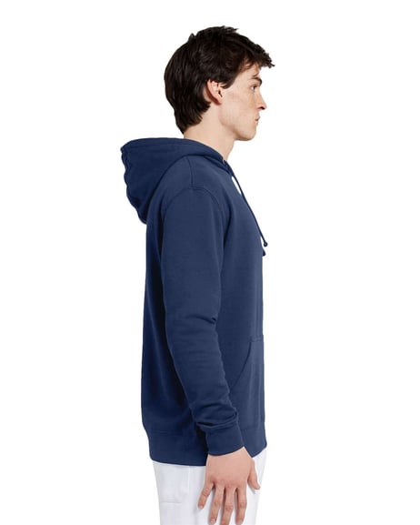 Side view of French Terry Pullover Hooded Sweatshirt