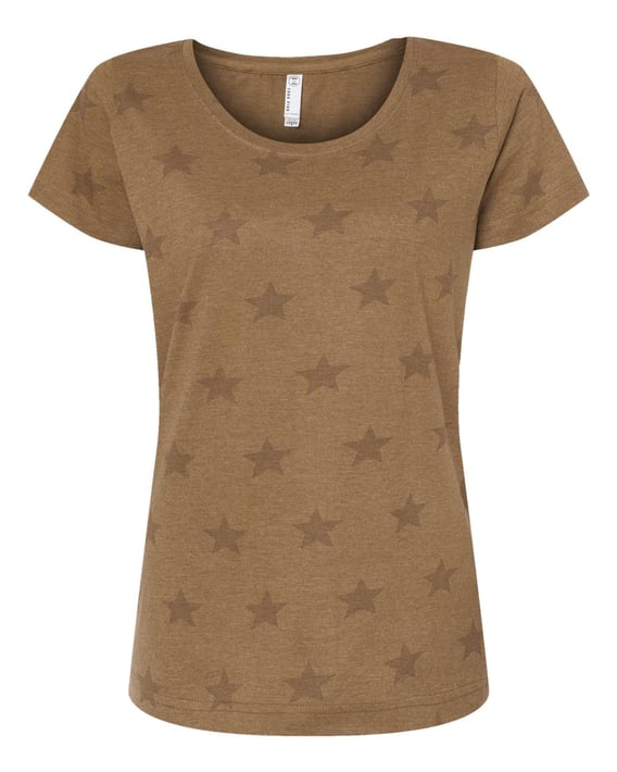 Front view of Women’s Star Print Scoop Neck Tee
