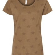 Front view of Women’s Star Print Scoop Neck Tee