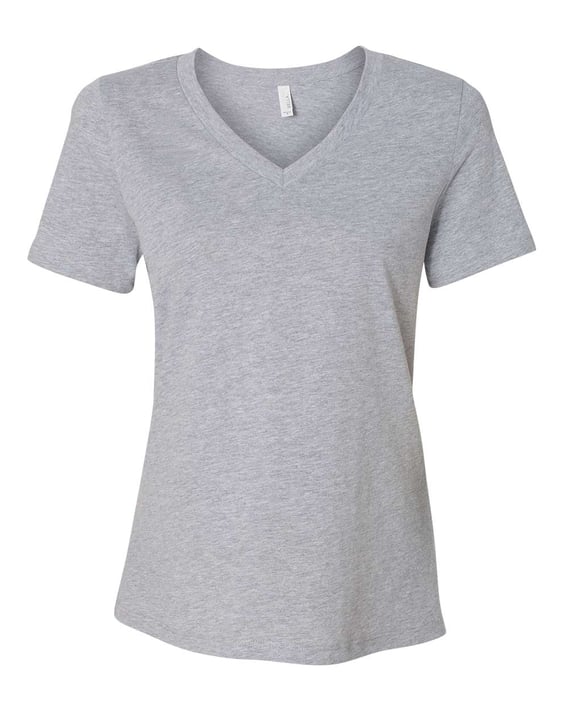 Front view of Women’s Relaxed Heather CVC V-Neck Tee