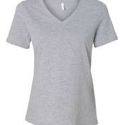 Front view of Women’s Relaxed Heather CVC V-Neck Tee