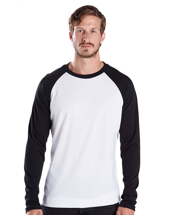 Front view of Men’s 4.3 Oz. Long-Sleeve Triblend Baseball Raglan