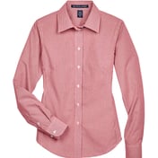 Front view of Women’s Crown Collection® Gingham Check Woven Dress Shirt