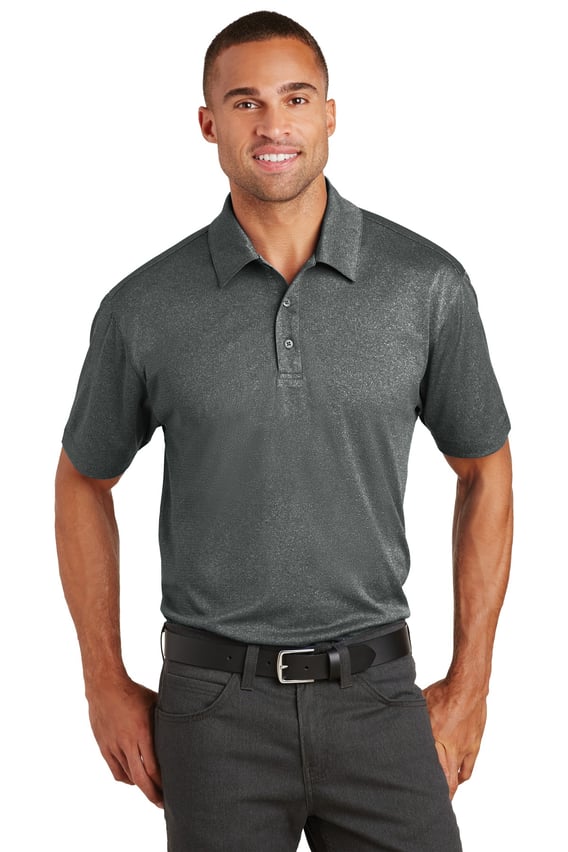 Front view of Trace Heather Polo