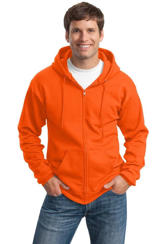 Front view of Tall Essential Fleece Full-Zip Hooded Sweatshirt