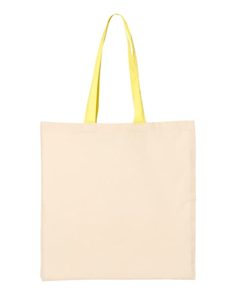 Front view of Economical Tote With Contrast-Color Handles