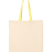 Front view of Economical Tote With Contrast-Color Handles