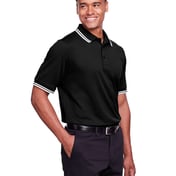 Side view of CrownLux Performance® Plaited Tipped Polo