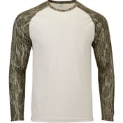 Front view of Jackson Mossy Oak Colorblocked Long Sleeve T-Shirt