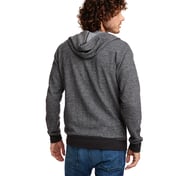 Back view of Adult Pacifica Denim Fleece Full-Zip Hooded Sweatshirt