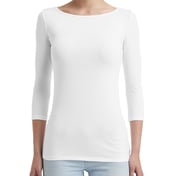 Front view of Ladies’ Stretch 3/4 Sleeve T-Shirt