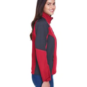 Side view of Ladies’ Compass Colorblock Three-Layer Fleece Bonded Soft Shell Jacket