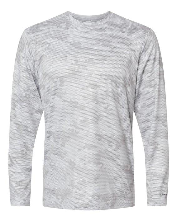Front view of Pompano Performance Camo Long Sleeve T-Shirt