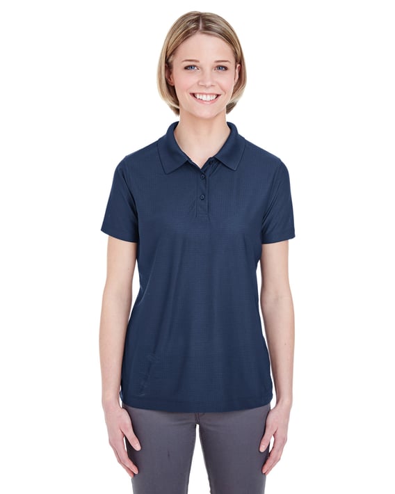 Front view of Ladies’ Cool & Dry Box Jacquard Performance Polo