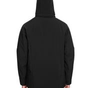 Back view of Men’s Glacier Insulated Three-Layer Fleece Bonded Soft Shell Jacket With Detachable Hood