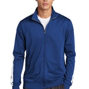 Front view of Tricot Sleeve Stripe Track Jacket