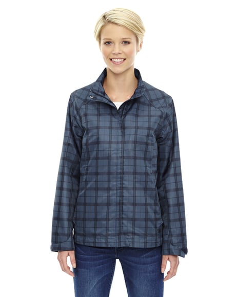 Front view of Ladies' Locale Lightweight City Plaid Jacket