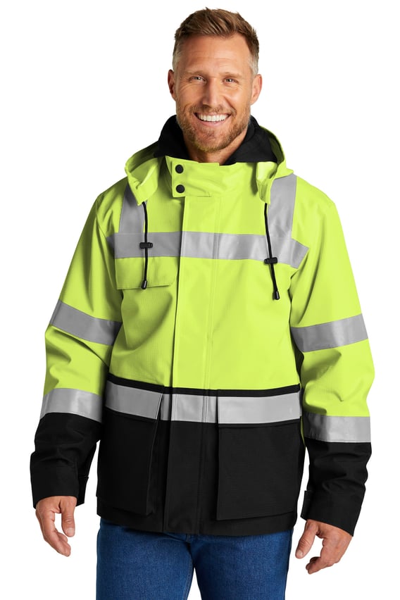Front view of ANSI 107 Class 3 Waterproof Ripstop 3-In-1 Parka