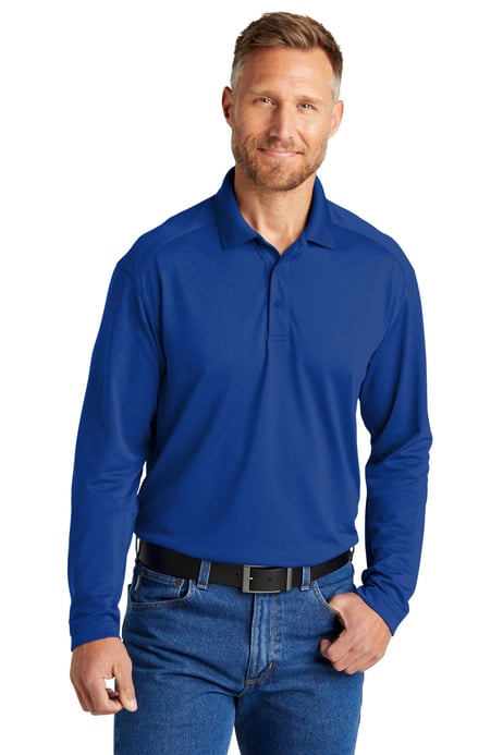 Front view of Select Lightweight Snag-Proof Long Sleeve Polo