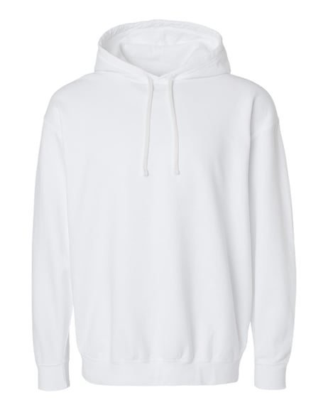 Front view of Garment-Dyed Lightweight Fleece Hooded Sweatshirt