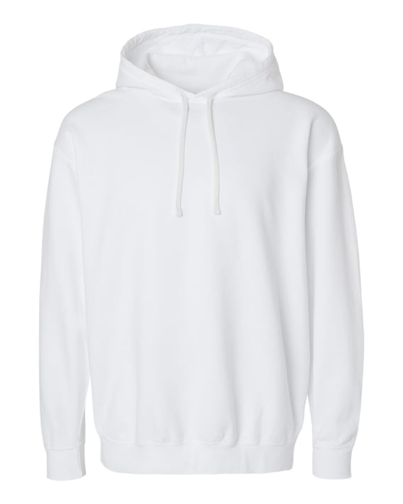 Front view of Garment-Dyed Lightweight Fleece Hooded Sweatshirt