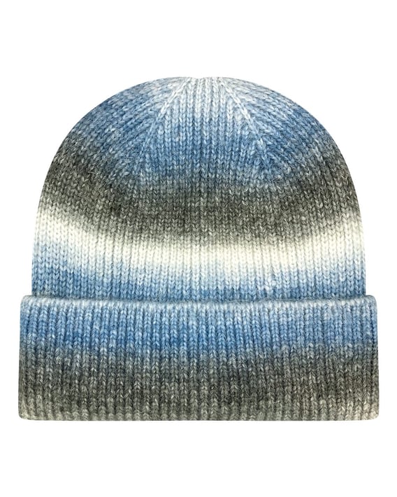 Front view of Tie-Dyed Ribbed Beanie