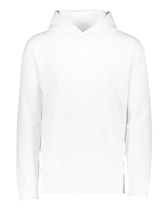 Front view of Youth Wicking Fleece Hooded Sweatshirt