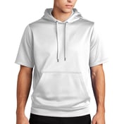 Front view of Sport-Wick &reg; Fleece Short Sleeve Hooded Pullover