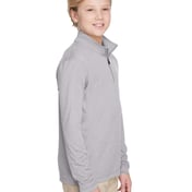 Side view of Youth Zone Sonic Heather Performance Quarter-Zip Pullolver