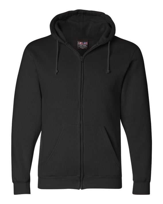 Front view of USA-Made Full-Zip Hooded Sweatshirt