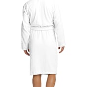 Back view of Checkered Terry Shawl Collar Robe