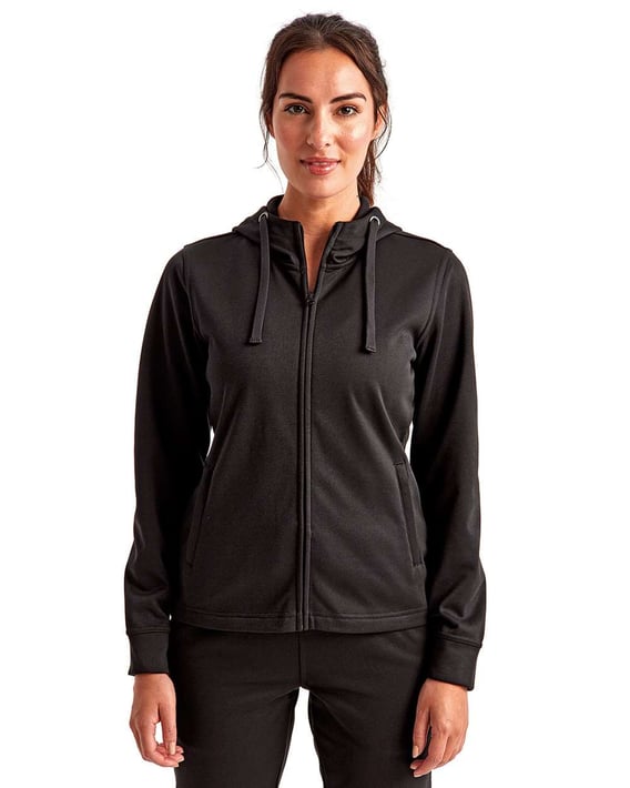 Front view of Womens Spun Dyed Full-Zip Hooded Sweatshirt