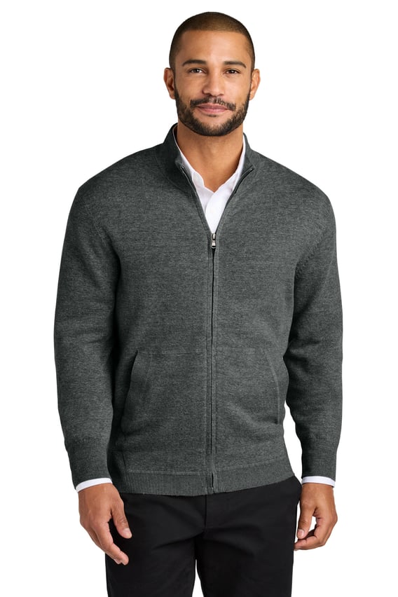 Front view of Easy Care Full-Zip Sweater